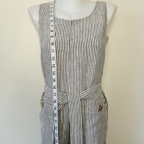 MNG Casual  Mango Jumpsuit Striped Wide Leg Seersucker 2 Pockets Lagenlook XS 2 - Picture 5 of 14